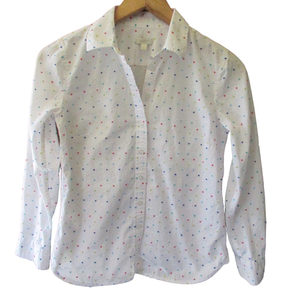 Talbots Polka Dot Button Up Shirt
